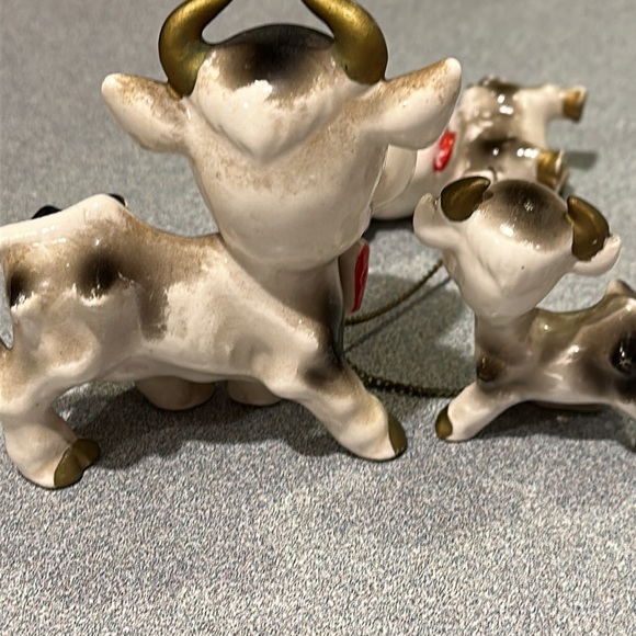 Vintage Japanese Animal Ceramic ANTHROPOMORPHIC cow Family Figurines - Picture 11 of 16